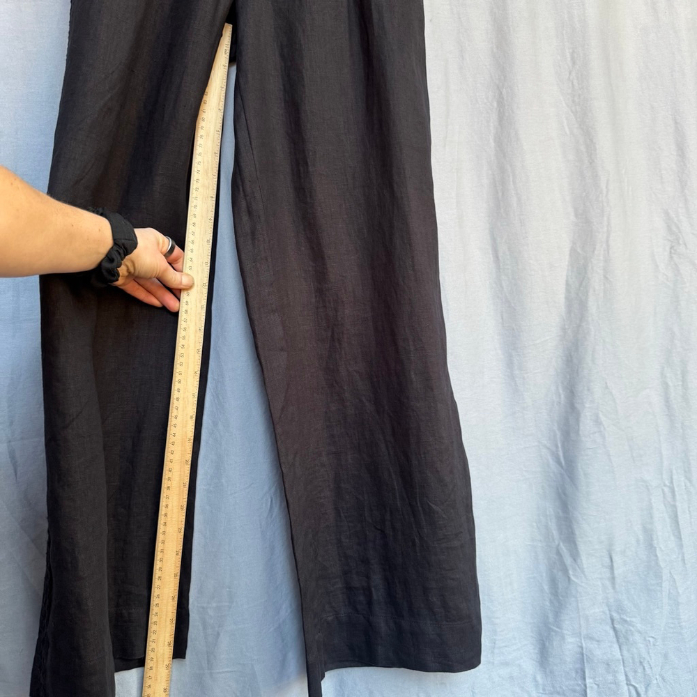 Johnny Was Madaleina Wide Leg Pleated Linen Pants Black XS NWT $198 - Picture 6 of 9